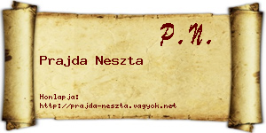 Prajda Neszta névjegykártya